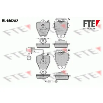 FTE BL1552A2 - Jeu de 4 plaquettes de frein avant