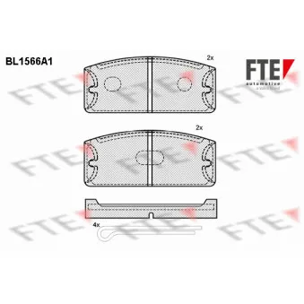 Jeu de 4 plaquettes de frein avant FTE BL1566A1