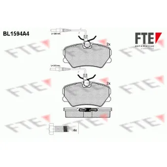 FTE BL1594A4 - Jeu de 4 plaquettes de frein avant