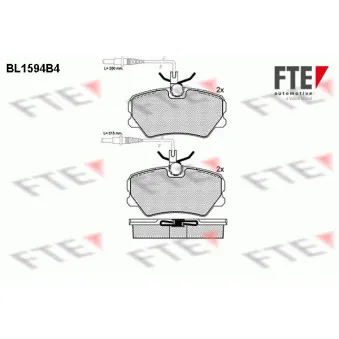 Jeu de 4 plaquettes de frein avant DELPHI LP564