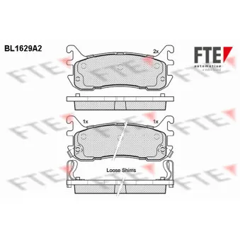 FTE BL1629A2 - Jeu de 4 plaquettes de frein arrière