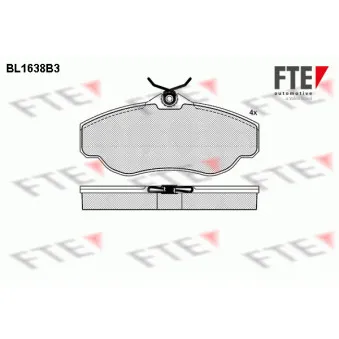 Jeu de 4 plaquettes de frein avant FTE OEM sfp100460