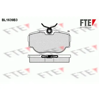 FTE BL1639B3 - Jeu de 4 plaquettes de frein arrière