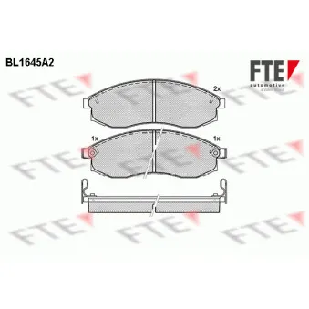 FTE BL1645A2 - Jeu de 4 plaquettes de frein avant