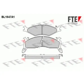 Jeu de 4 plaquettes de frein avant FTE OEM 0K0113323Z