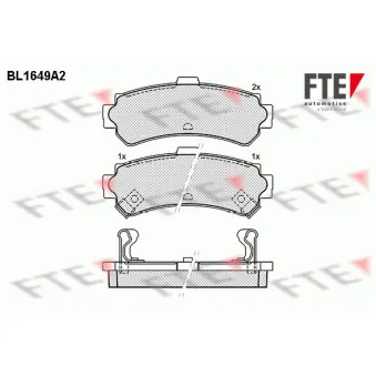 FTE BL1649A2 - Jeu de 4 plaquettes de frein arrière