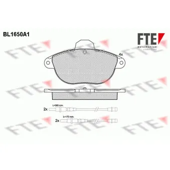 FTE BL1650A1 - Jeu de 4 plaquettes de frein avant