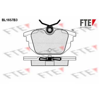 Jeu de 4 plaquettes de frein arrière FTE OEM 77362087