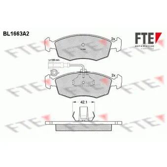Jeu de 4 plaquettes de frein avant FTE OEM 9947954