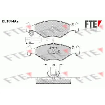 Jeu de 4 plaquettes de frein avant FTE OEM 71738156