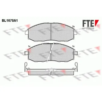 FTE BL1670A1 - Jeu de 4 plaquettes de frein avant