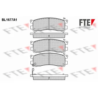 FTE BL1677A1 - Jeu de 4 plaquettes de frein arrière
