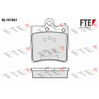 FTE BL1678A1 - Jeu de 4 plaquettes de frein arrière
