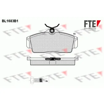 Jeu de 4 plaquettes de frein avant FTE OEM 410602F526