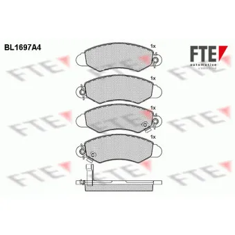 Jeu de 4 plaquettes de frein avant FTE OEM 5520080E10