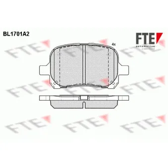 Jeu de 4 plaquettes de frein avant FTE OEM 0446533130