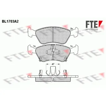 Jeu de 4 plaquettes de frein avant FTE OEM 0446505060
