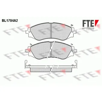 FTE BL1704A2 - Jeu de 4 plaquettes de frein avant
