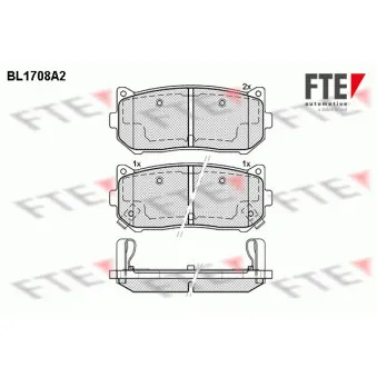 FTE BL1708A2 - Jeu de 4 plaquettes de frein arrière