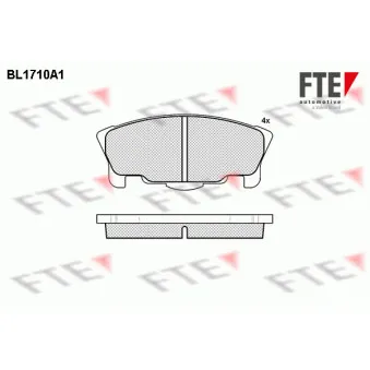 Jeu de 4 plaquettes de frein avant FTE OEM 0449187226