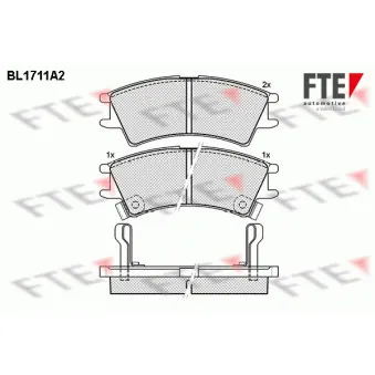 FTE BL1711A2 - Jeu de 4 plaquettes de frein avant