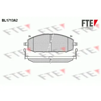 Jeu de 4 plaquettes de frein avant FTE OEM 41060VC091