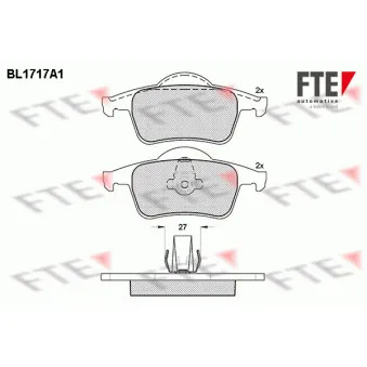 FTE BL1717A1 - Jeu de 4 plaquettes de frein arrière