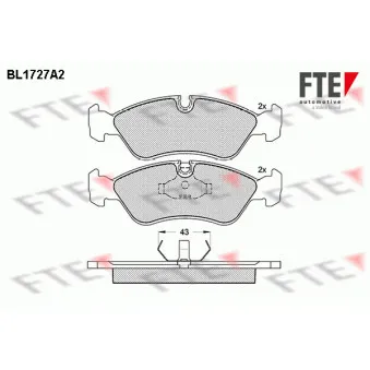 FTE BL1727A2 - Jeu de 4 plaquettes de frein avant