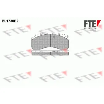 Jeu de 4 plaquettes de frein avant FTE BL1730B2 pour SCANIA 4 - series 114 C/340 - 340cv