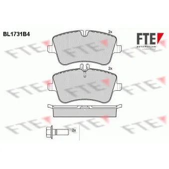 Jeu de 4 plaquettes de frein avant FTE BL1731B4 pour MERCEDES-BENZ CLASSE C CLC 230 - 204cv