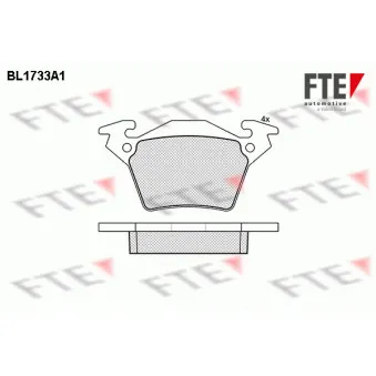 FTE BL1733A1 - Jeu de 4 plaquettes de frein arrière