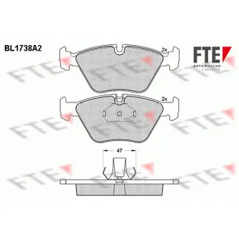 FTE BL1738A2 - Jeu de 4 plaquettes de frein avant