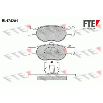 FTE BL1742A1 - Jeu de 4 plaquettes de frein avant