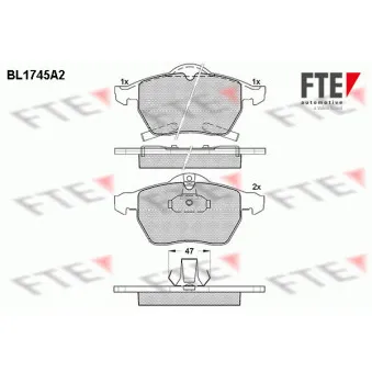 FTE BL1745A2 - Jeu de 4 plaquettes de frein avant