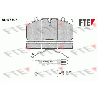 Jeu de 4 plaquettes de frein avant FTE BL1758C2
