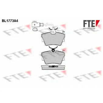 Jeu de 4 plaquettes de frein arrière FTE OEM 7D0698451C