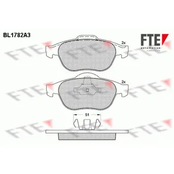 FTE BL1782A3 - Jeu de 4 plaquettes de frein avant