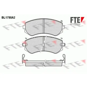 FTE BL1788A2 - Jeu de 4 plaquettes de frein avant