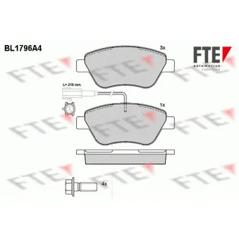 FTE BL1796A4 - Jeu de 4 plaquettes de frein avant