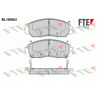 Jeu de 4 plaquettes de frein avant FTE OEM 45022SDBA10