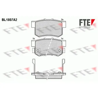 FTE BL1807A2 - Jeu de 4 plaquettes de frein arrière