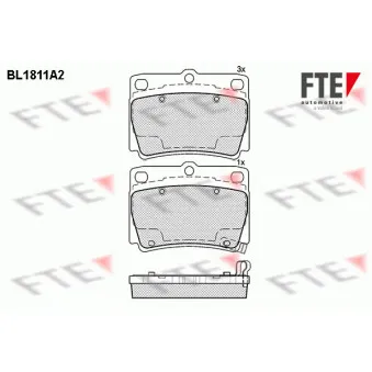 FTE BL1811A2 - Jeu de 4 plaquettes de frein arrière