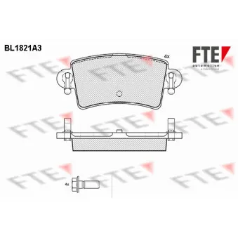 FTE BL1821A3 - Jeu de 4 plaquettes de frein arrière