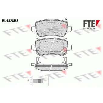Jeu de 4 plaquettes de frein arrière FTE BL1828B3 pour DAF CF 2.0 - 200cv