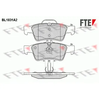 FTE BL1831A2 - Jeu de 4 plaquettes de frein arrière