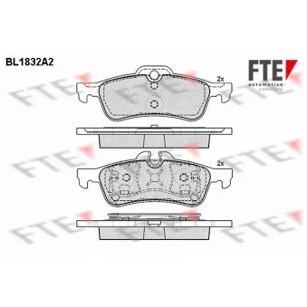 FTE BL1832A2 - Jeu de 4 plaquettes de frein arrière