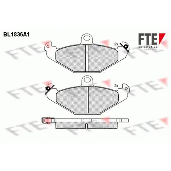 FTE BL1836A1 - Jeu de 4 plaquettes de frein arrière