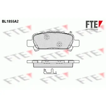 FTE BL1855A2 - Jeu de 4 plaquettes de frein arrière