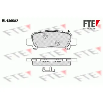 Jeu de 4 plaquettes de frein arrière FTE OEM 26692AE040