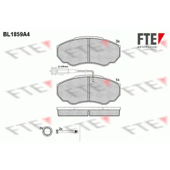 FTE BL1859A4 - Jeu de 4 plaquettes de frein avant
